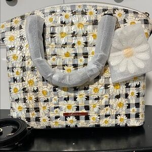 Brahmin Yellow and Black Floral Tote